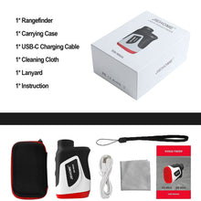 Load image into Gallery viewer, Golf rangefinder 800Yds, 6X Golf Range Finder Slope with Flag-Lock Vibration Pin Sensor Slope ON/Off and Continuous Scan Rechargeable - Tournament Legal Golf Rangefinder
