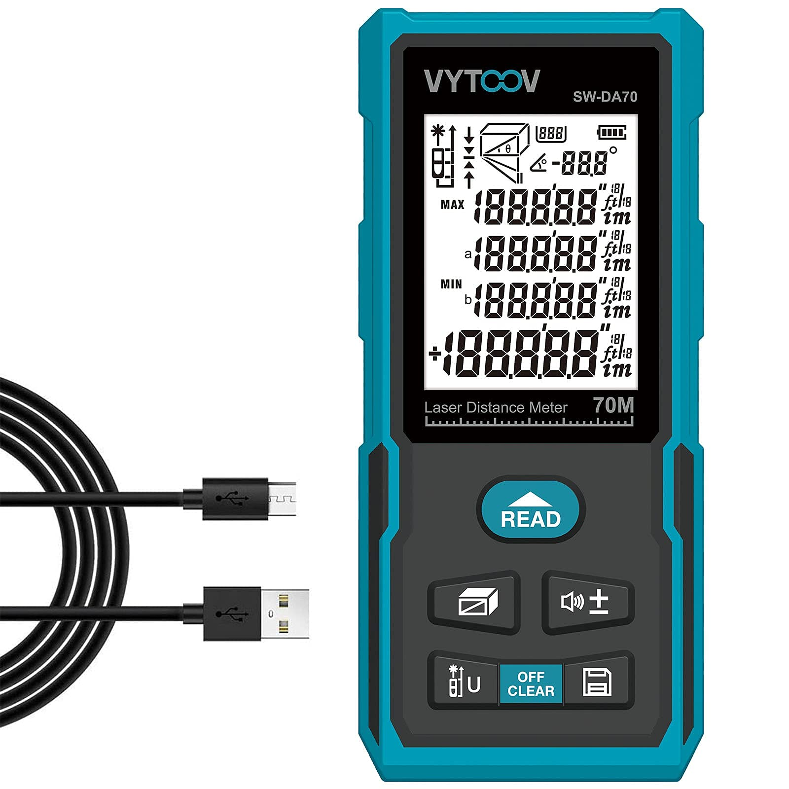 Rechargeable online laser measure